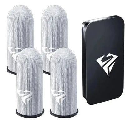 Pair Gamer Finger Sleeves for Mobile Gaming Sweatproof Breathable Silver Fiber Finger Covers  Anti-Slip Touch Screen Fingertips Deals 4 U  Mobile Gaming Deals 4 U