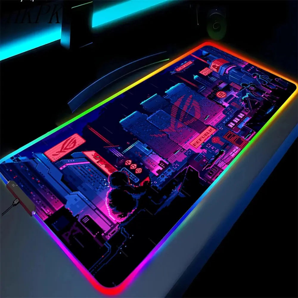 Black Mouse Pad Asus Rgb Gaming Mause Mat Anime Mats Gamer Rug Pc Xxl Cute Pads Large Game Keyboard Carpet Backlight Mousepad Deals 4 U  Gaming Accessories Deals 4 U