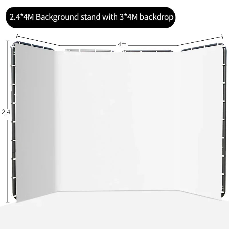 SH 2.4x4M Background Stand Frame With Photography Green Screen Backdrops  Photography Background Support Studio Light Tripod Deals 4 U   Deals 4 U
