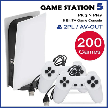 GS5 Game Station 5 Video Game Console With 200 Classic Games 8 Bit TV Console Retro USB Wired Handheld Two Game Player AV Output Deals 4 U  Gaming Accessories Deals 4 U