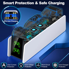 For PS5 Controller Charger DualSense Charging Station Dual Charging Dock Charger Stand for PlayStation5 Wireless Game Controller Deals 4 U   Deals 4 U