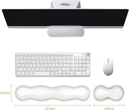 Ergonomic Silicone Gel Keyboard and Mouse Wrist Rest Set Clear Wrist Rest for Keyboard 60%/68%/75%