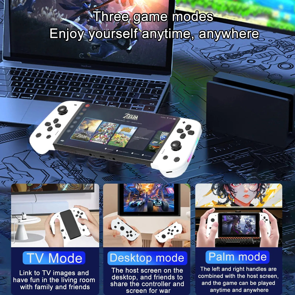 GAMINJA Wireless Joypad Controller for Switch Game Console with RGB Lamp L/R Handle Grip Wake up Screenshot Function Deals 4 U  Mobile Gaming Deals 4 U