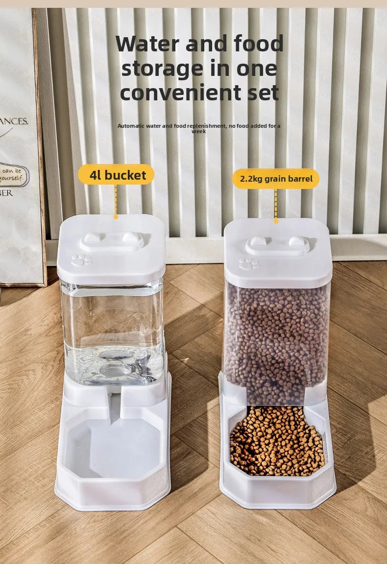 4L Large Capacity Automatic Cat Feeder & Waterer Set | Gravity Pet Food Dispenser for Cats & Dogs | BPA-Free & Non-Electric Safe Deals 4 U   Deals 4 U