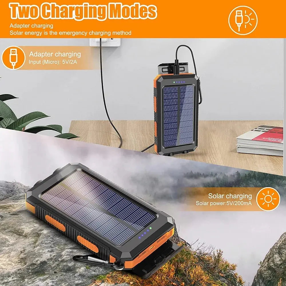 Solar Power Bank 80000mAh Portable Charging Poverbank External Battery Charger Strong Light LDE Light for All Smartphones Deals 4 U  Mobile Gaming Deals 4 U