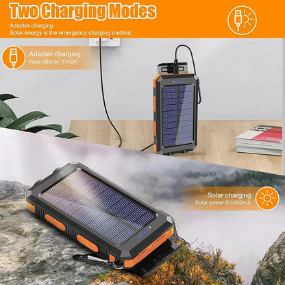 Solar Power Bank 80000mAh Portable Charging Poverbank External Battery Charger Strong Light LDE Light for All Smartphones Deals 4 U  Mobile Gaming Deals 4 U