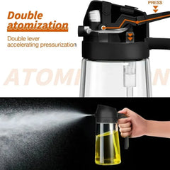 2-in-1 Glass Oil Sprayer & Dispenser, 470ml Dual-Use Olive Oil Bottle for Kitchen, BBQ, and Salad Deals 4 U   Deals 4 U
