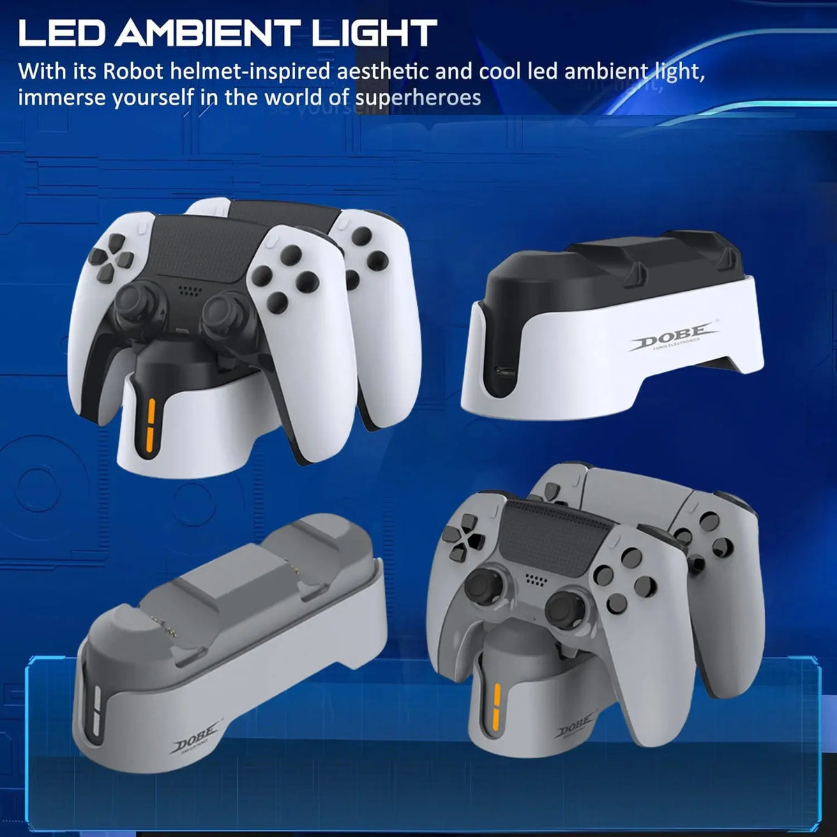 Controller Charger Station for PS5 Dualsense Controllers/Edge Controller Fast Dual Controller Stand Charger For PS5 Controller Deals 4 U  Console Accessories Deals 4 U