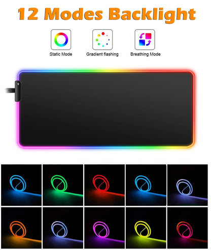 RGB Mouse Pad Larger XXL Office Laptop Backlight Speed Computer Keyboard LED Desk Mat Gaming Accessories A-Aliens Movie Mousepad