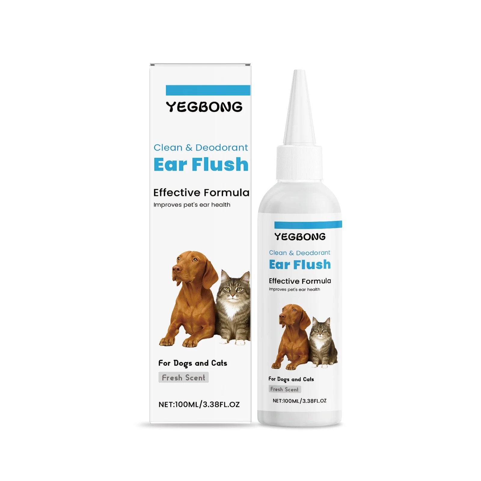 Cat Dog Ear Cleanser Relieve Discomfort Remove Ear Mite Dirt for Odor Control Itch Relief Pet Ear Care Cleaning Products 100ml Deals 4 U   Deals 4 U