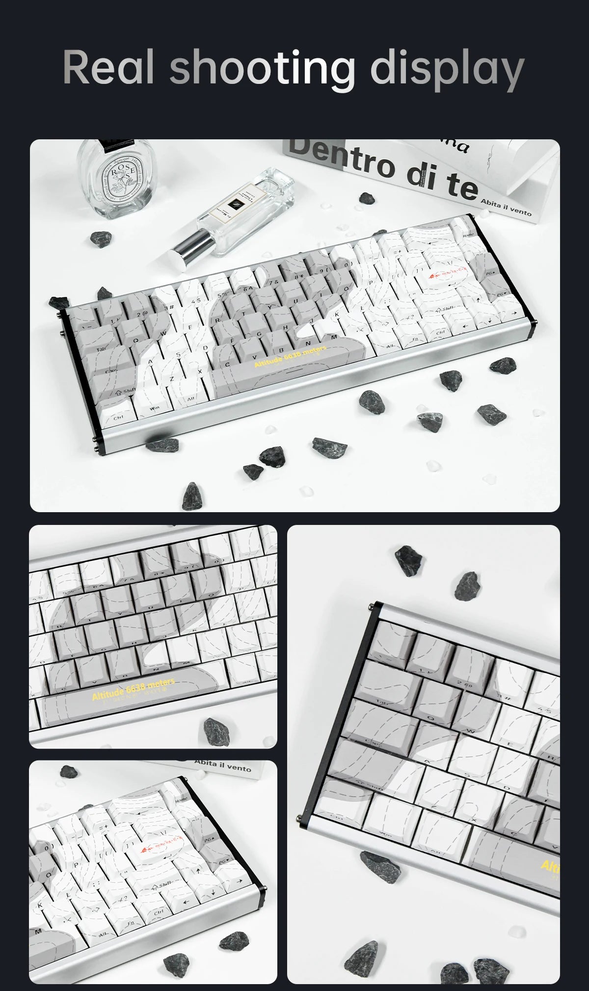 AJAZZ ALUX68 Magnetic Shaft Aluminum Alloy Esports Magnetic switch keyboard RGB hot-swappable DIY wired macro mode Hall effect
