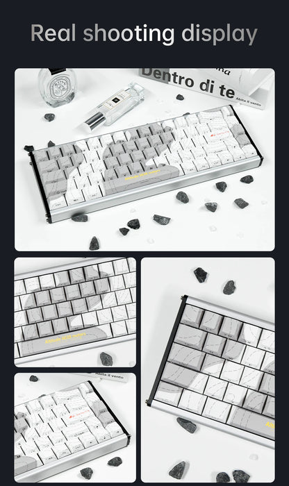 AJAZZ ALUX68 Magnetic Shaft Aluminum Alloy Esports Magnetic switch keyboard RGB hot-swappable DIY wired macro mode Hall effect