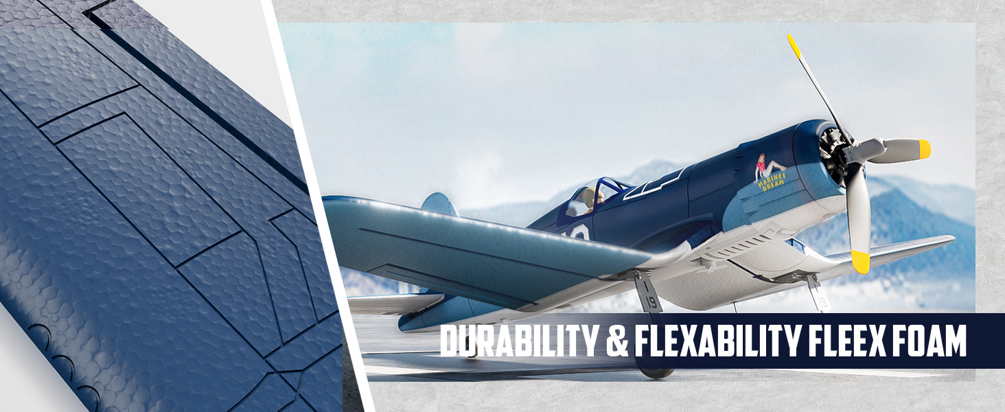Volantexrc Brushless 500mm F4U Corsair RC Planes for Adults,Upgraded 4-CH RTF RC Plane,One-Key Aerobatic,Ideal for Outdoors Gift Deals 4 U   Deals 4 U